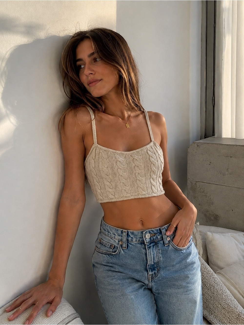 House Of Harlow 1960 Knit Sweater Top Cropped Medium
